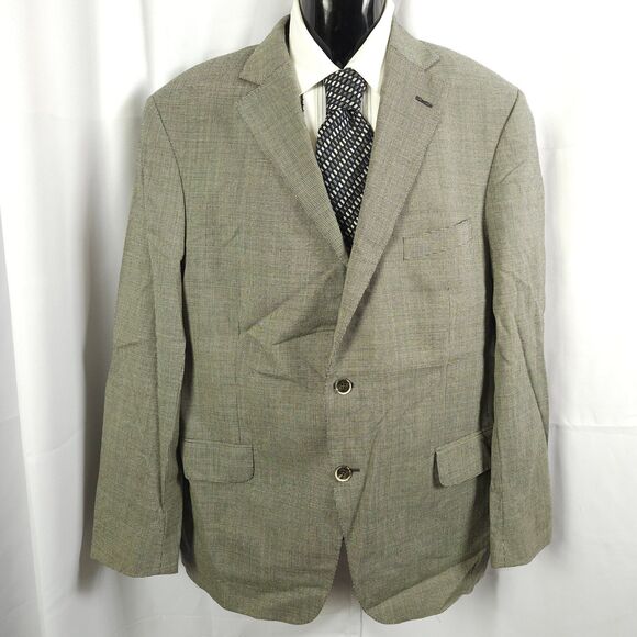 Hardwick Mens 46R Gray Worsted Wool Ventless 2-Button Sports Coat Blazer - Picture 1 of 9